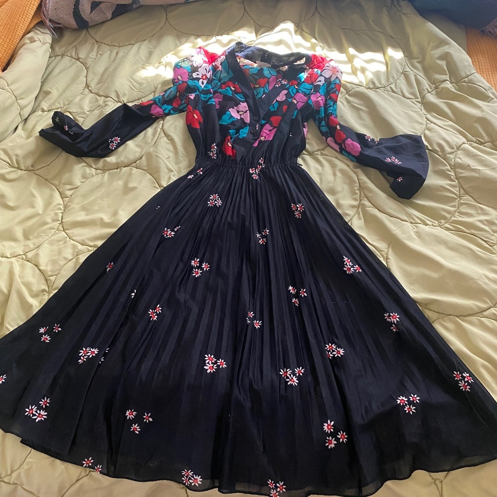 Vintage sheer pleated dress